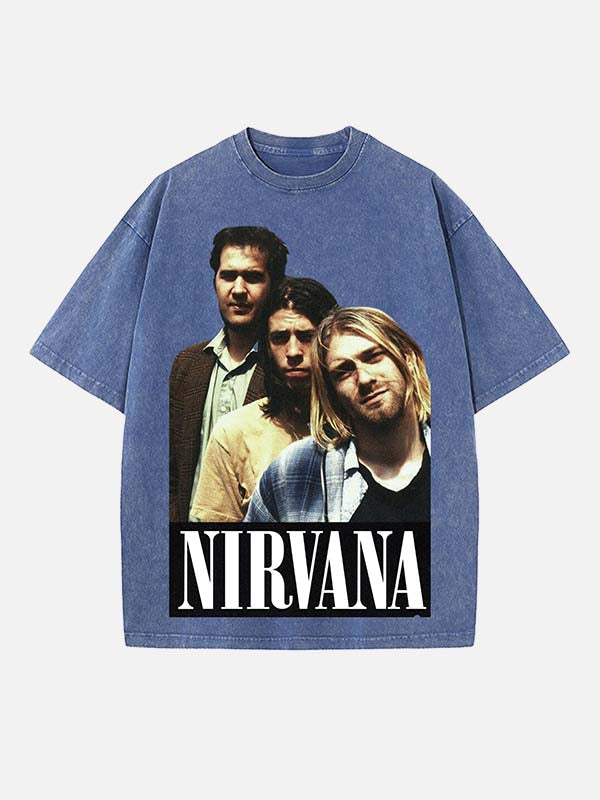 NIRVANA Print Round Neck T-shirt