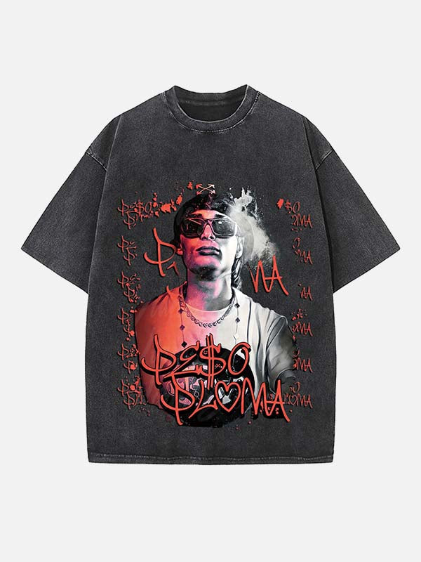Peso Pluma Print Round Neck T-shirt
