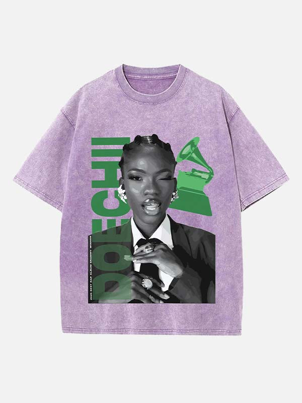 Doechii Print Round Neck T-shirt