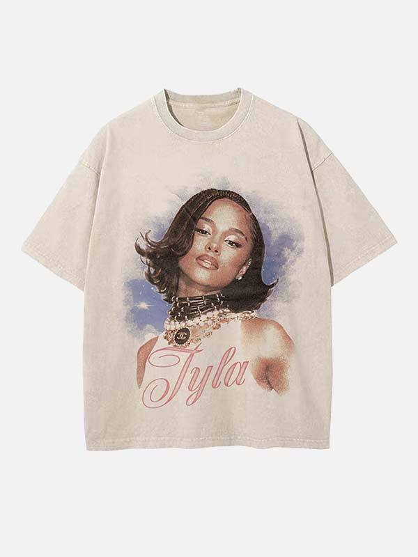 Tyla Print Round Neck T-shirt