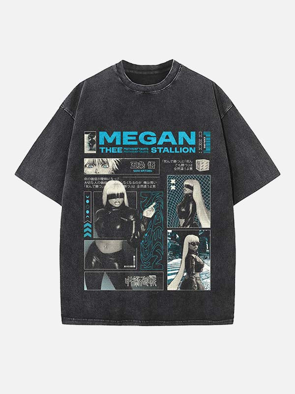 Megan Thee Stallion Print Round Neck T-shirt