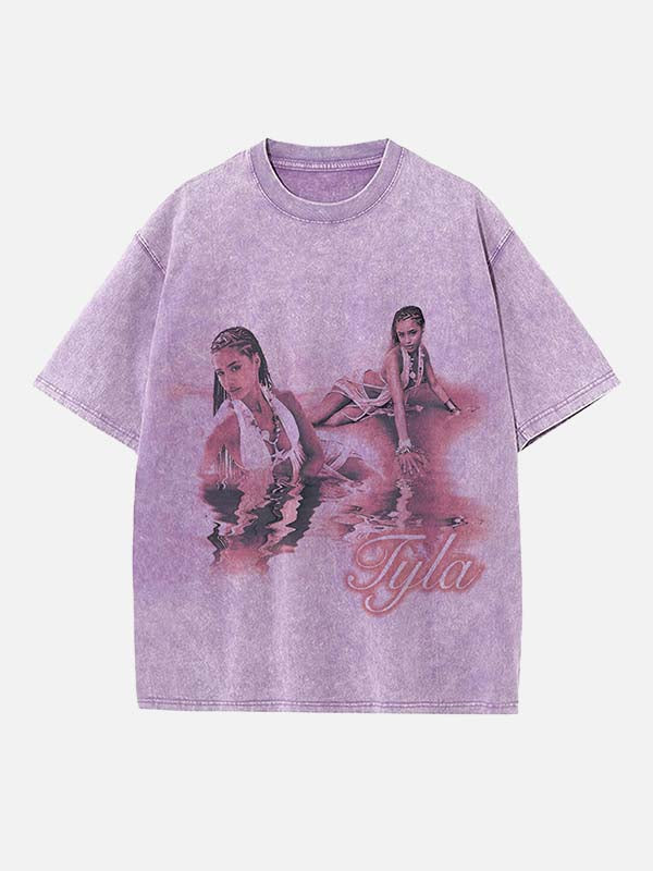 Tyla Print Round Neck T-shirt