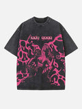 Lady Gaga Print Round Neck T-shirt