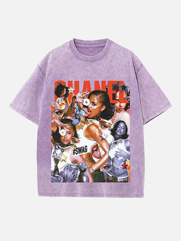Tyla Print Round Neck T-shirt
