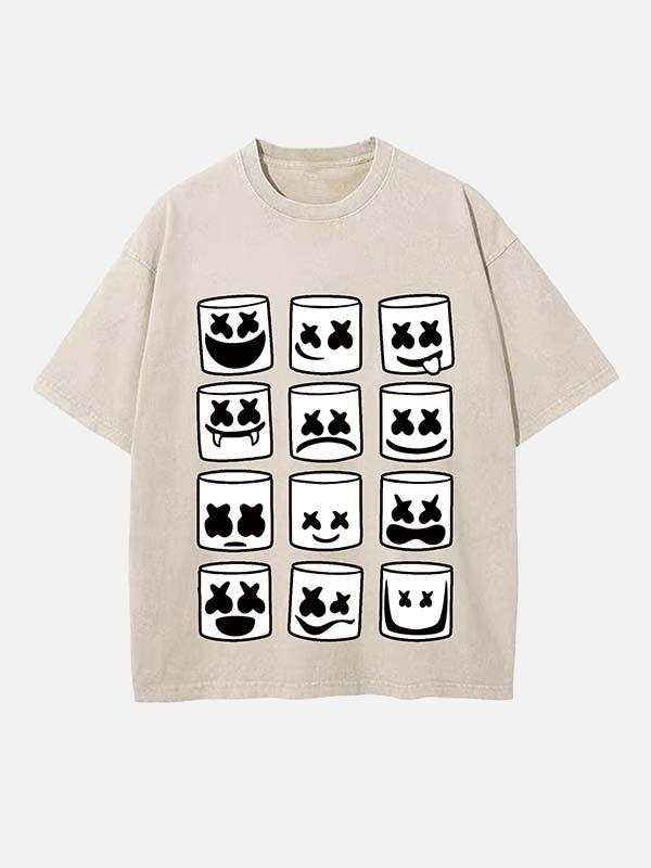 Marshmello Print Round Neck T-shirt