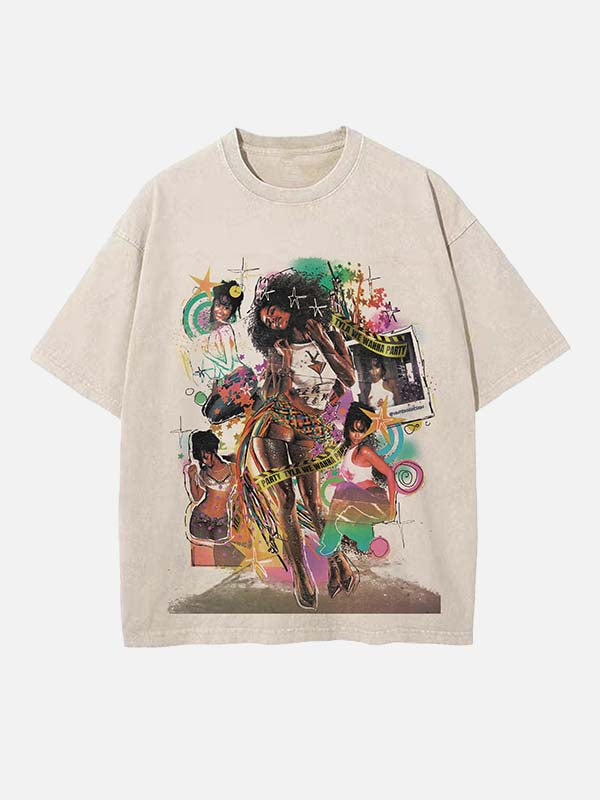 Tyla Print Round Neck T-shirt