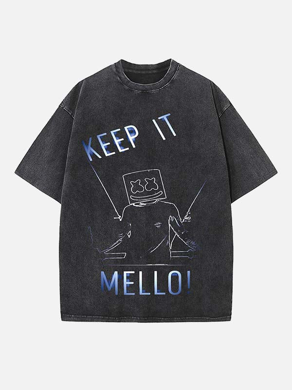 Marshmello Print Round Neck T-shirt