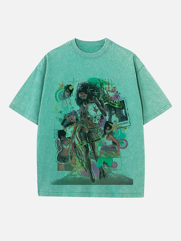 Tyla Print Round Neck T-shirt
