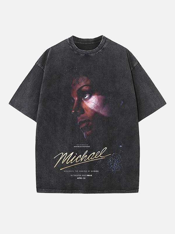 Michael Jackson Print Round Neck T-shirt