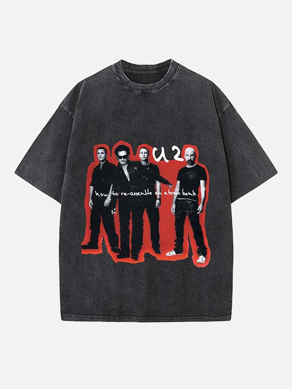 U2 Print Round Neck T-shirt