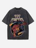 Foo Fighters Print Round Neck T-shirt
