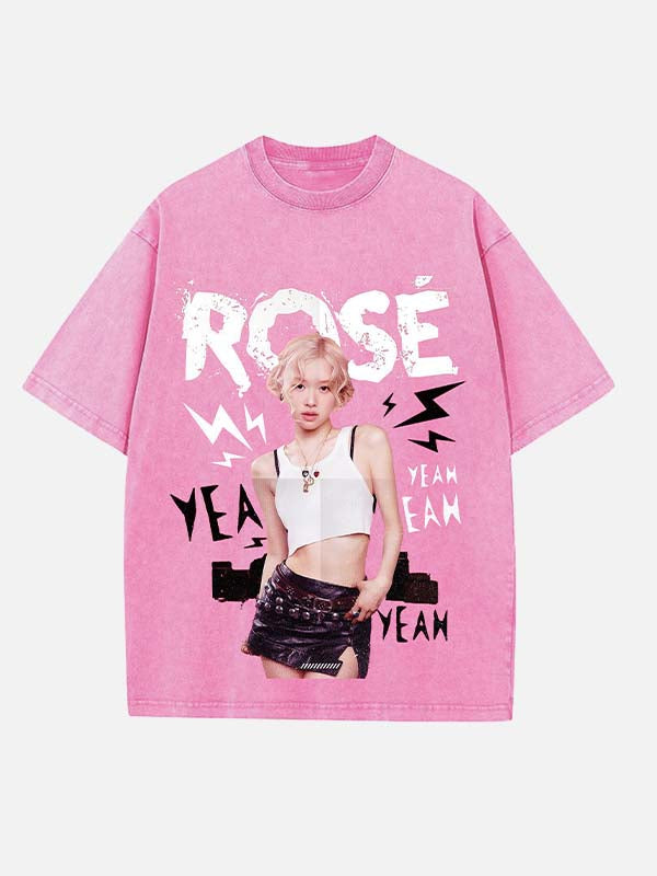 BLACKPINK Rosé Print Round Neck T-shirt