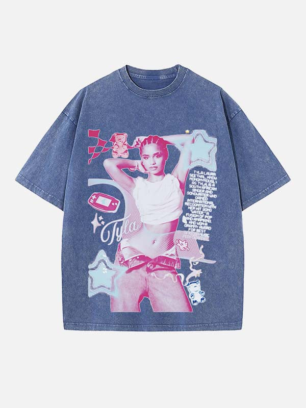 Tyla Print Round Neck T-shirt